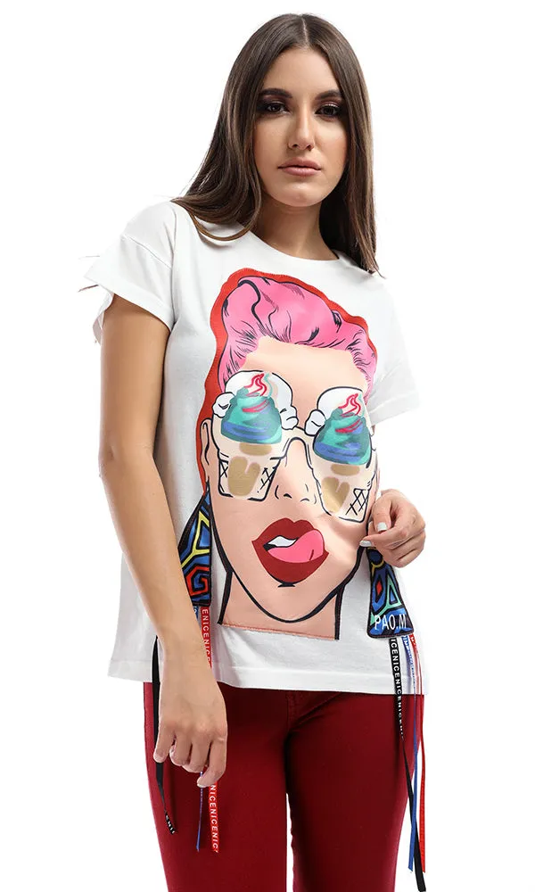 47761 Printed Lady Off-White T-shirt
