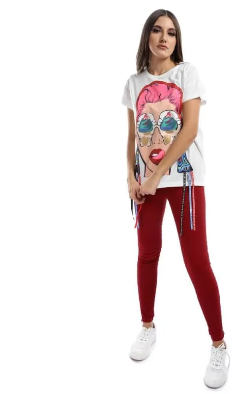47761 Printed Lady Off-White T-shirt
