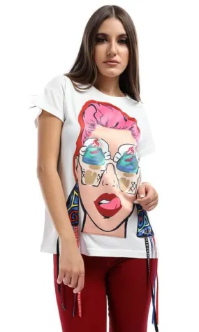47761 Printed Lady Off-White T-shirt