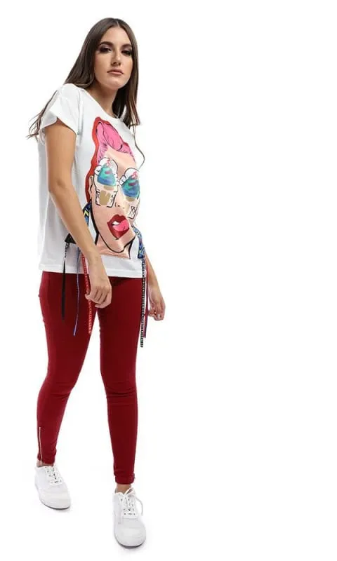 47761 Printed Lady Off-White T-shirt