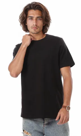 94613 Basic Round Short Sleeves Black T-shirt