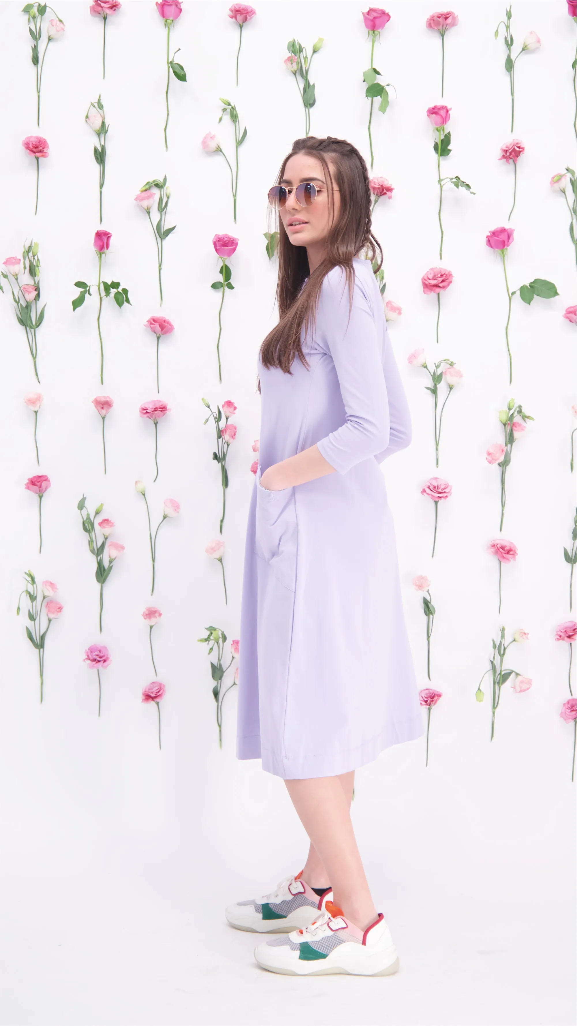 A-line Pocket Dress / Lilac