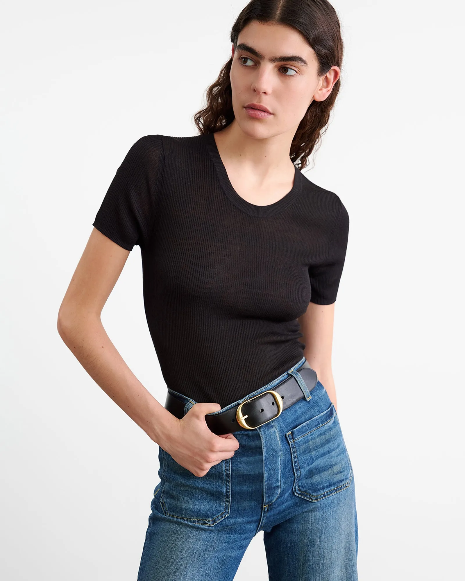 ARACELI SILK KNIT TEE