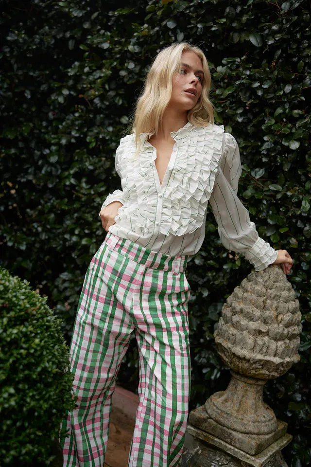 Aston Studio Vera Blouse in Whisper and Forest