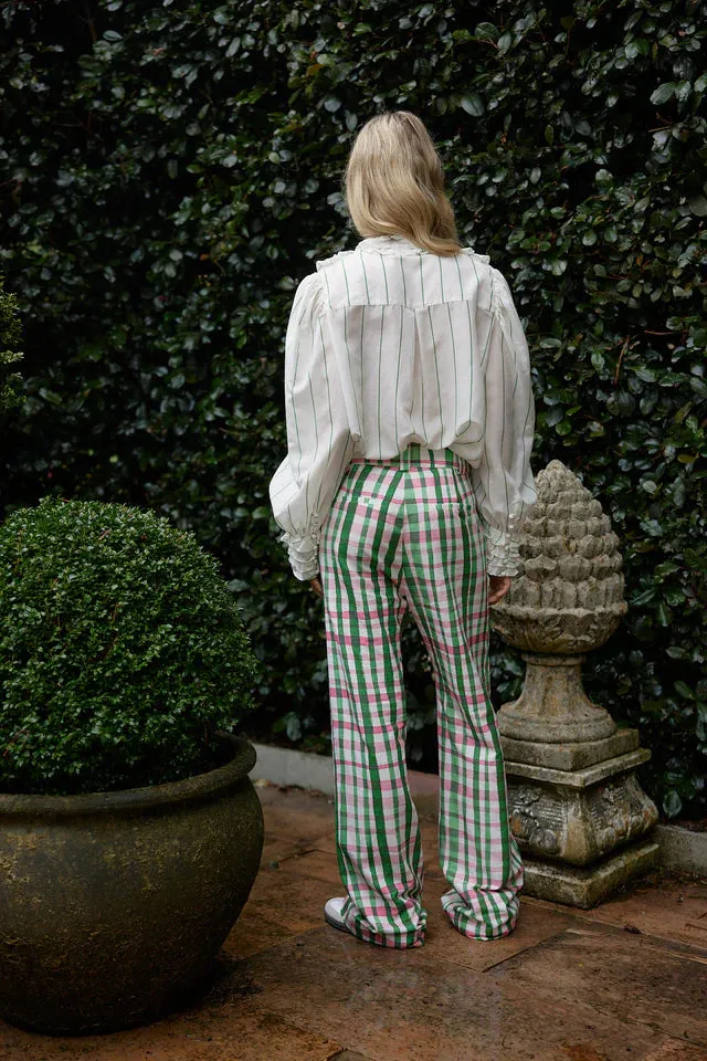 Aston Studio Vera Blouse in Whisper and Forest