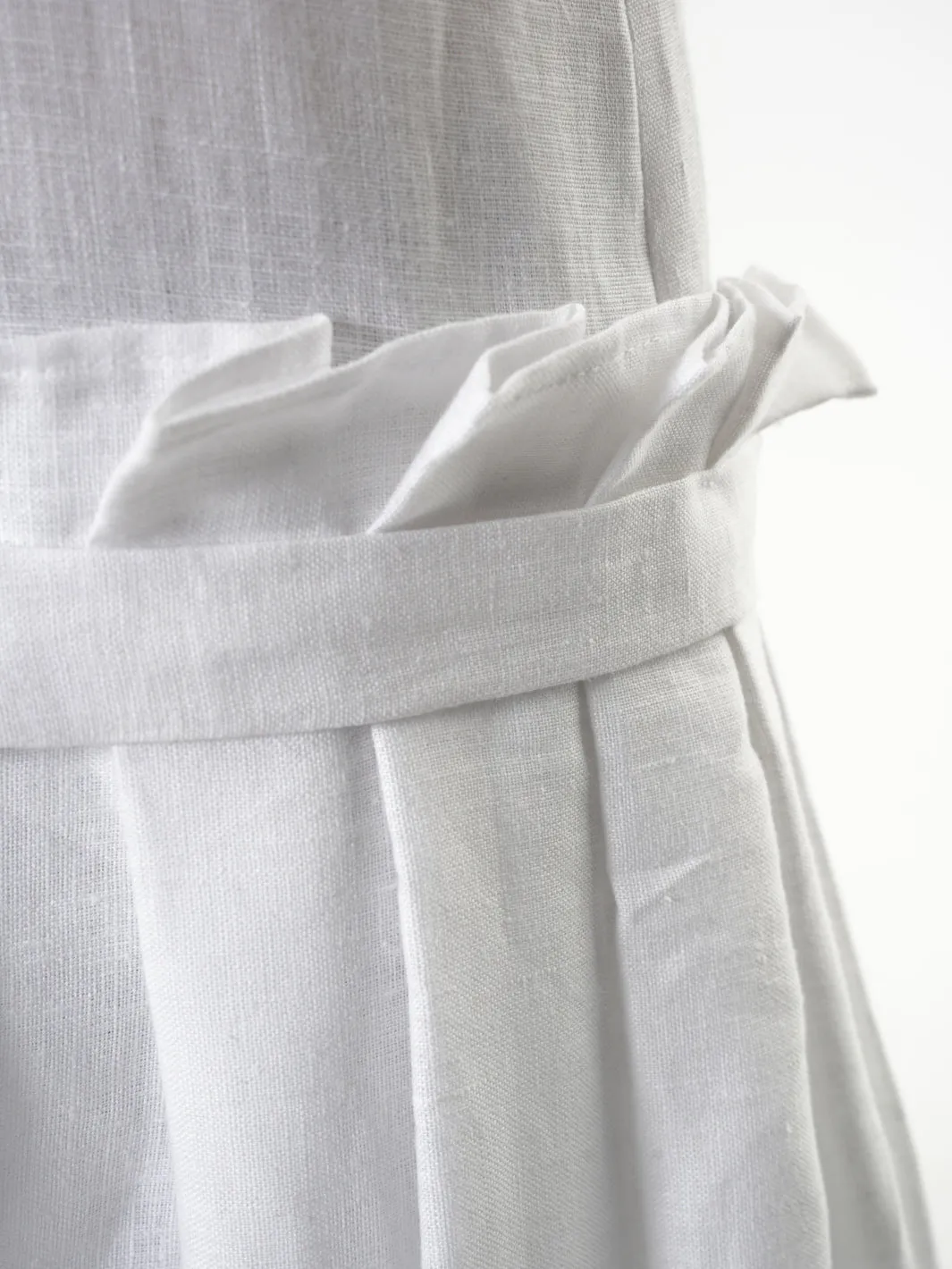 Asymmetric White Linen Tunic Top