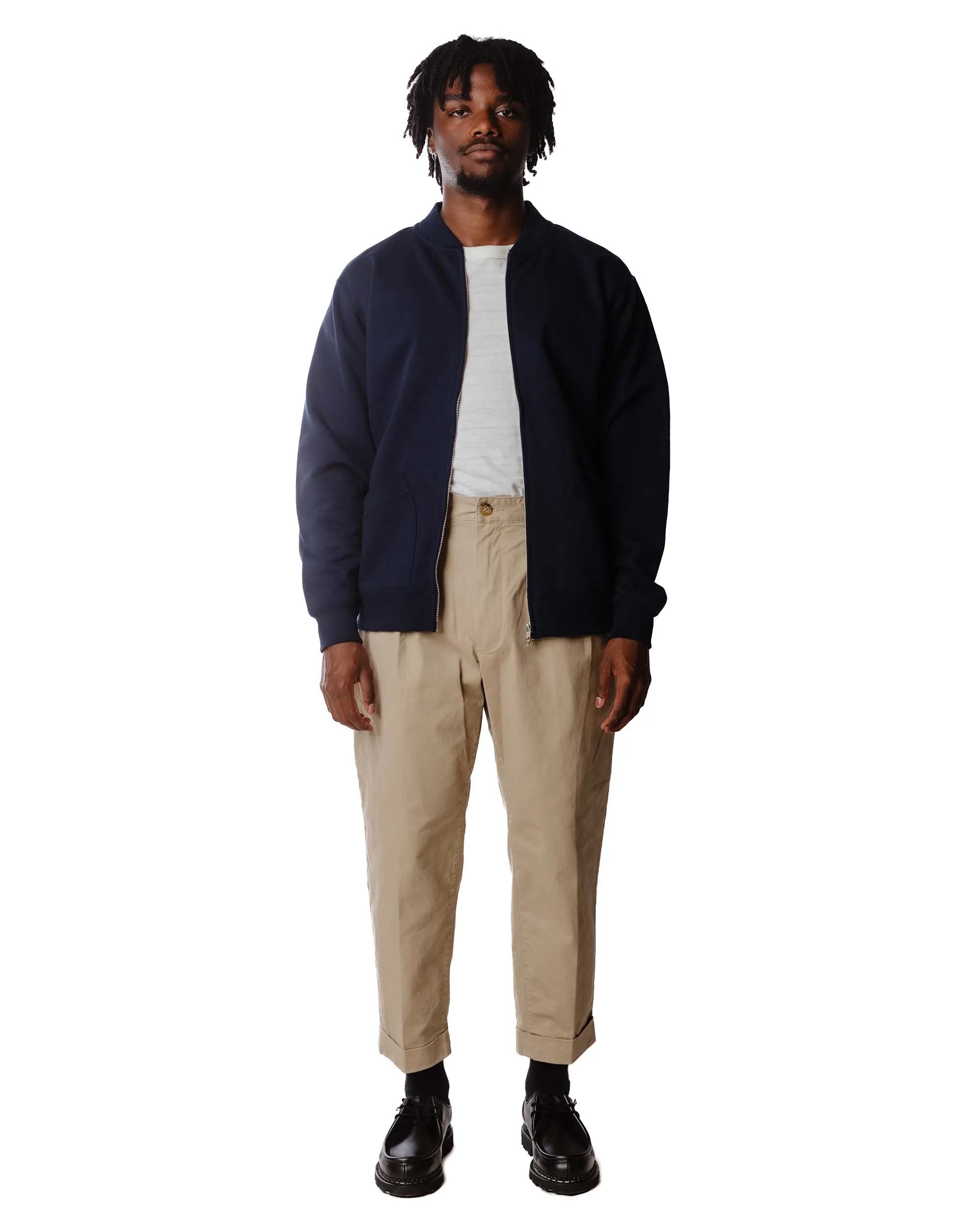 Beams Plus Sweat Zip Cardigan Navy
