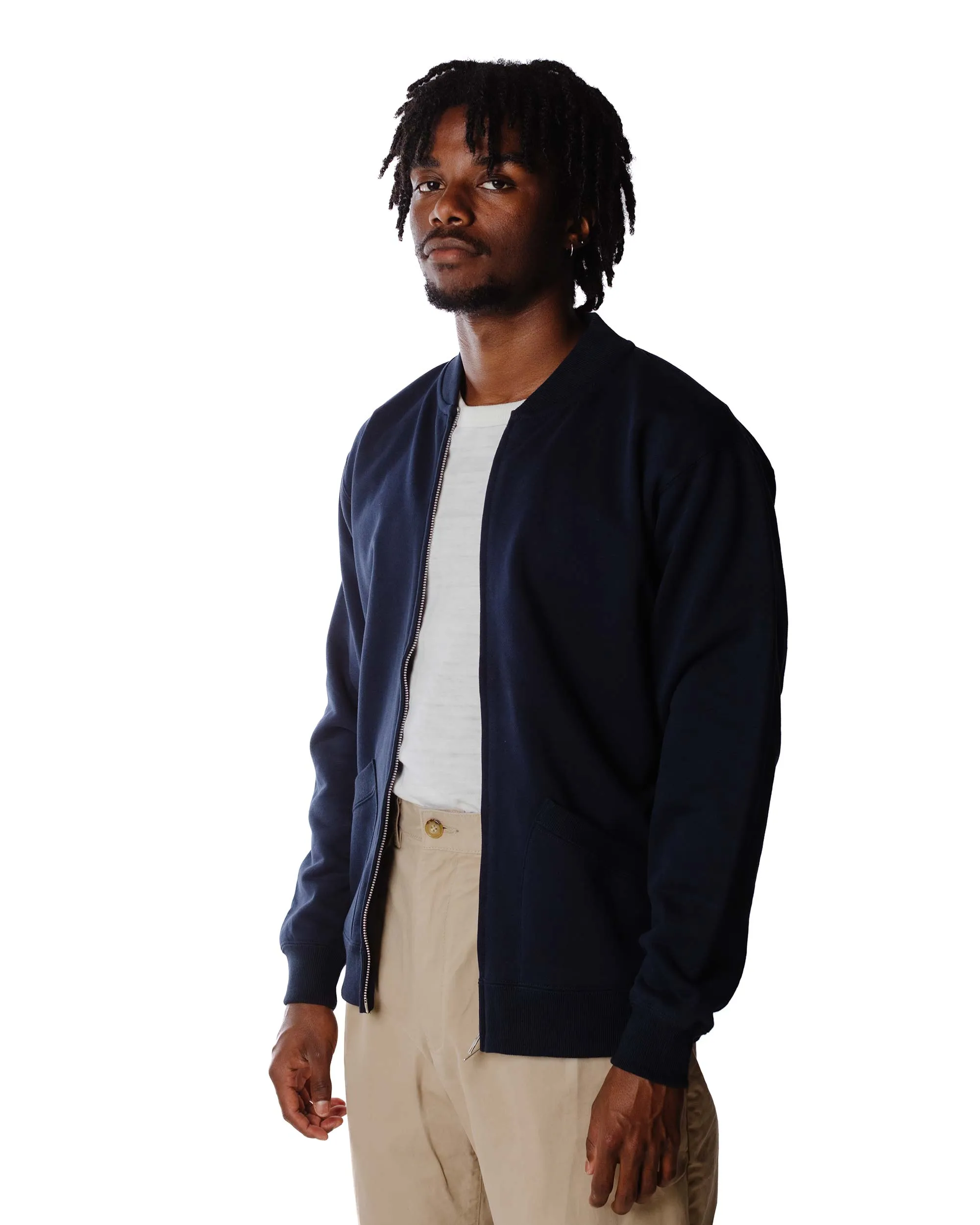 Beams Plus Sweat Zip Cardigan Navy