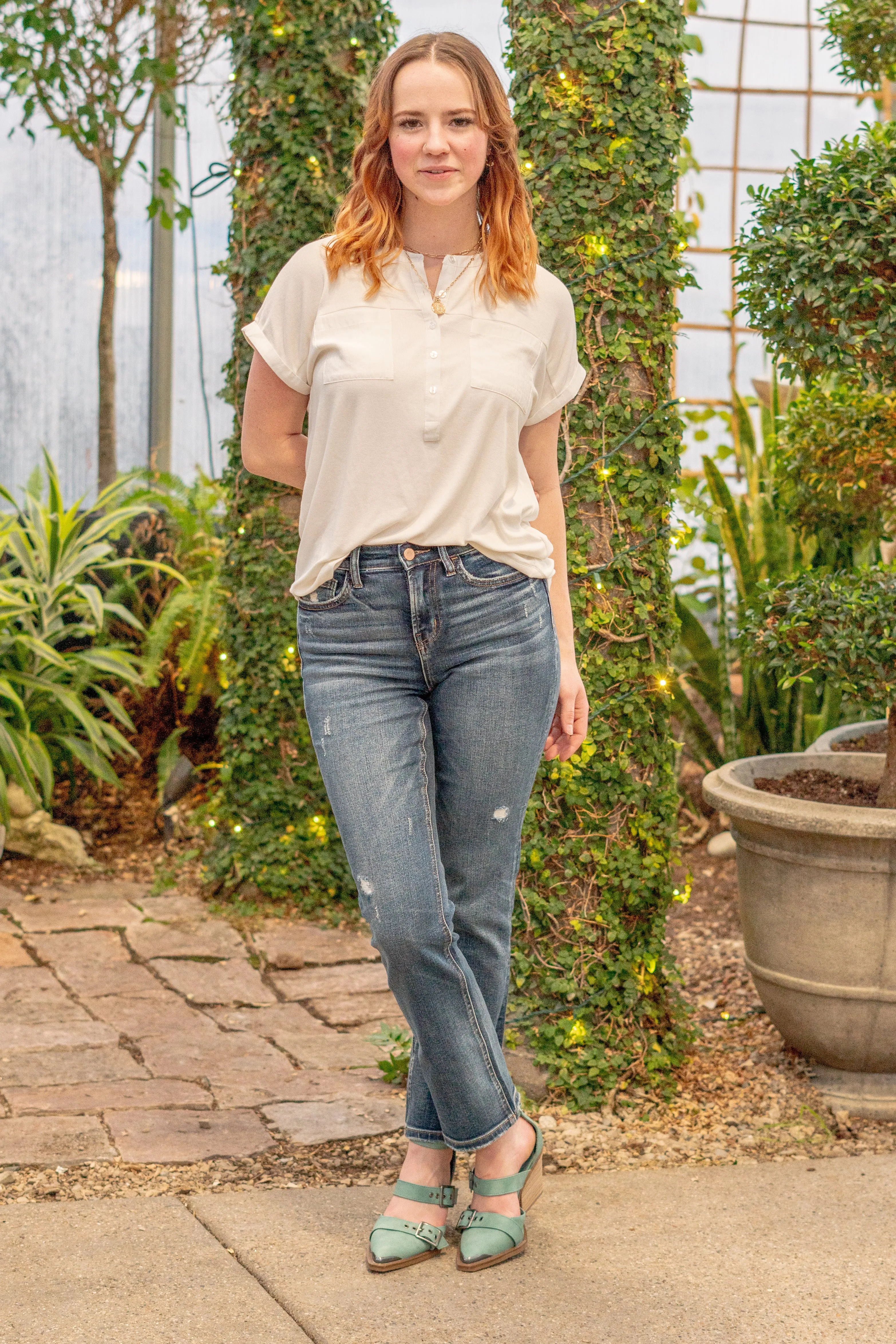 Benefactor High Rise Crop Straight
