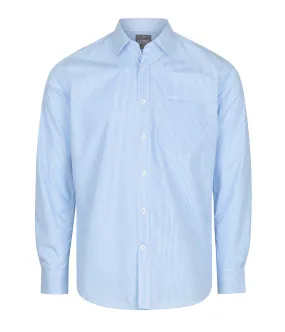 Big Mens Gingham Sky Long Sleeve Shirt 1637L