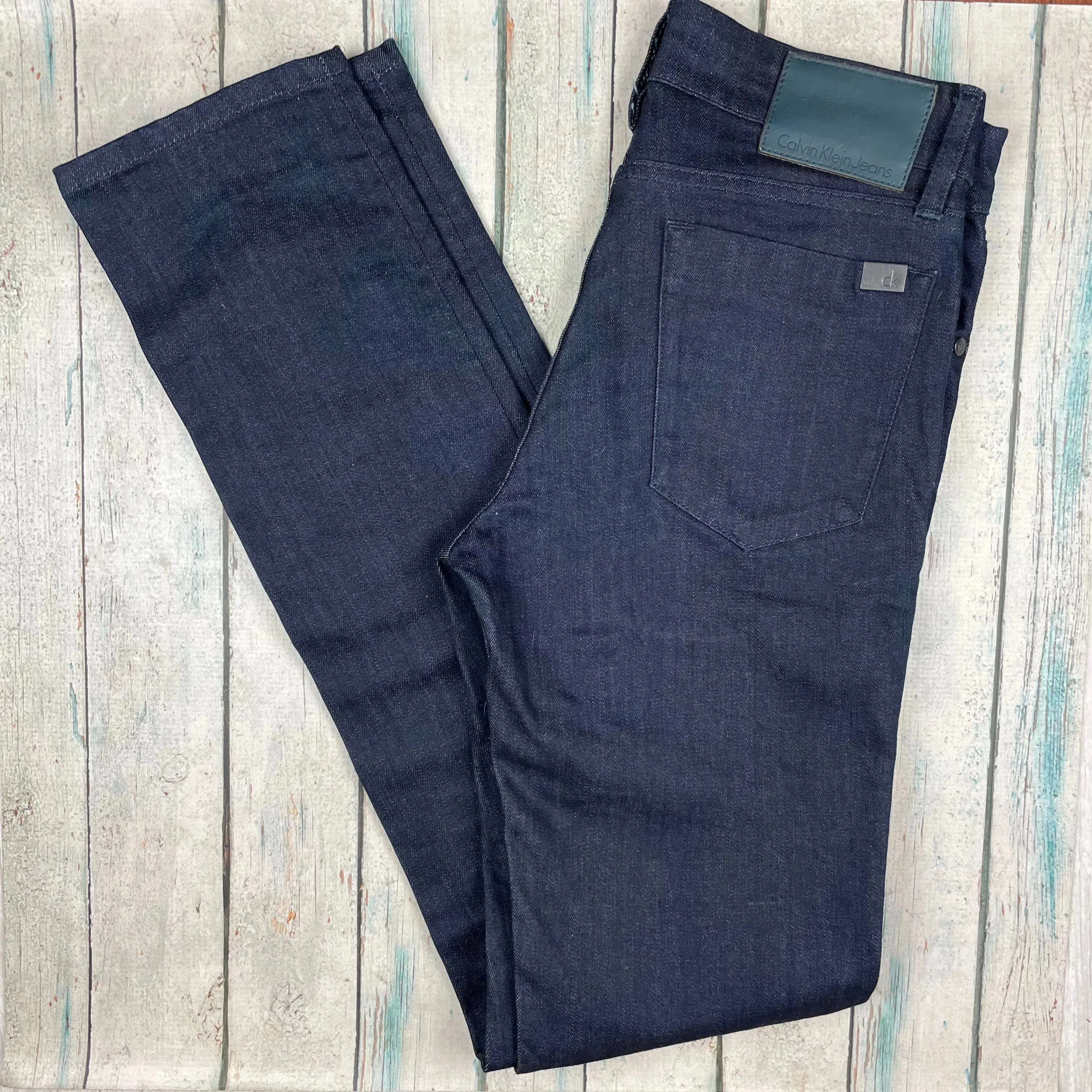 Calvin Klein Slim Straight Dark Wash Jeans  - Size 28/34