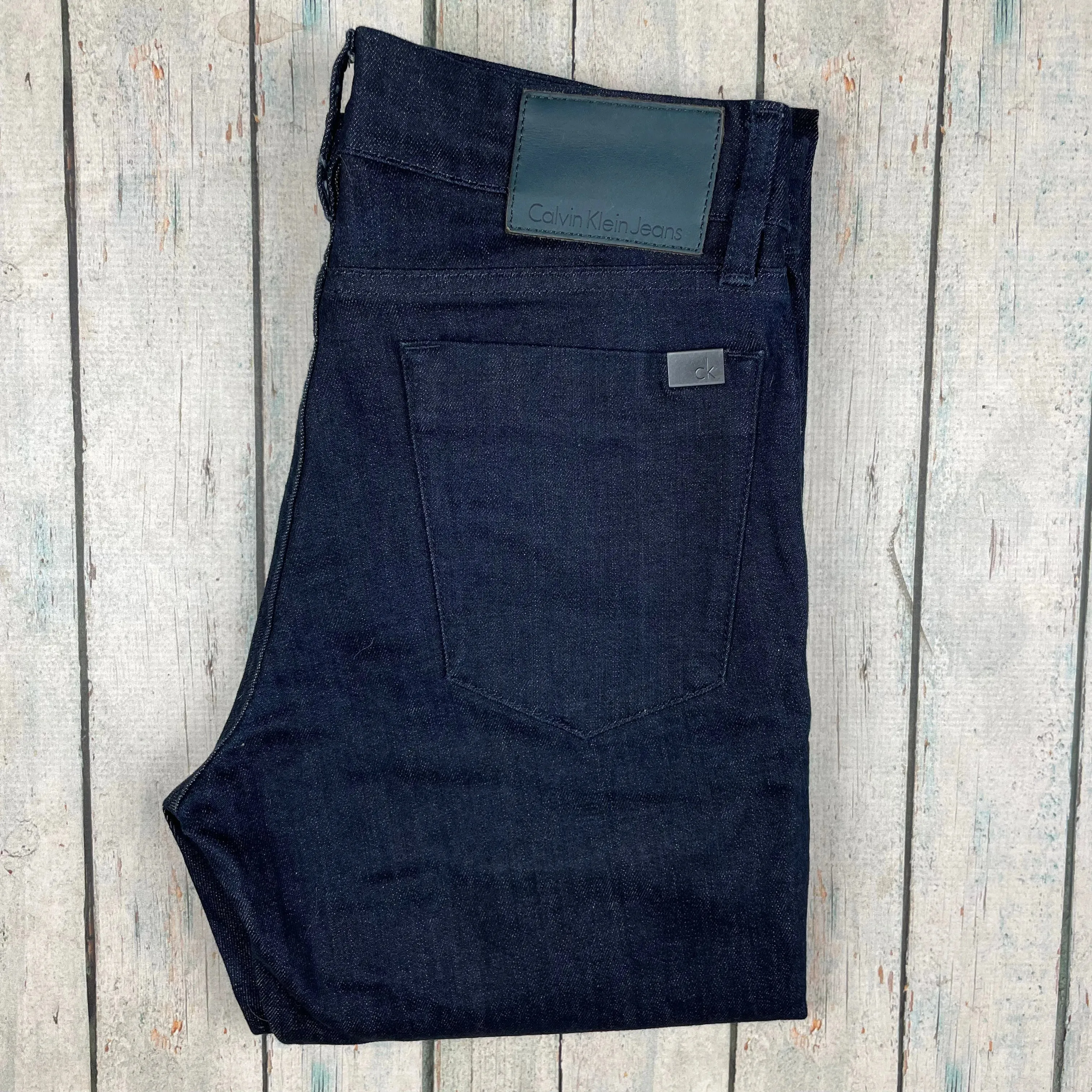 Calvin Klein Slim Straight Dark Wash Jeans  - Size 28/34