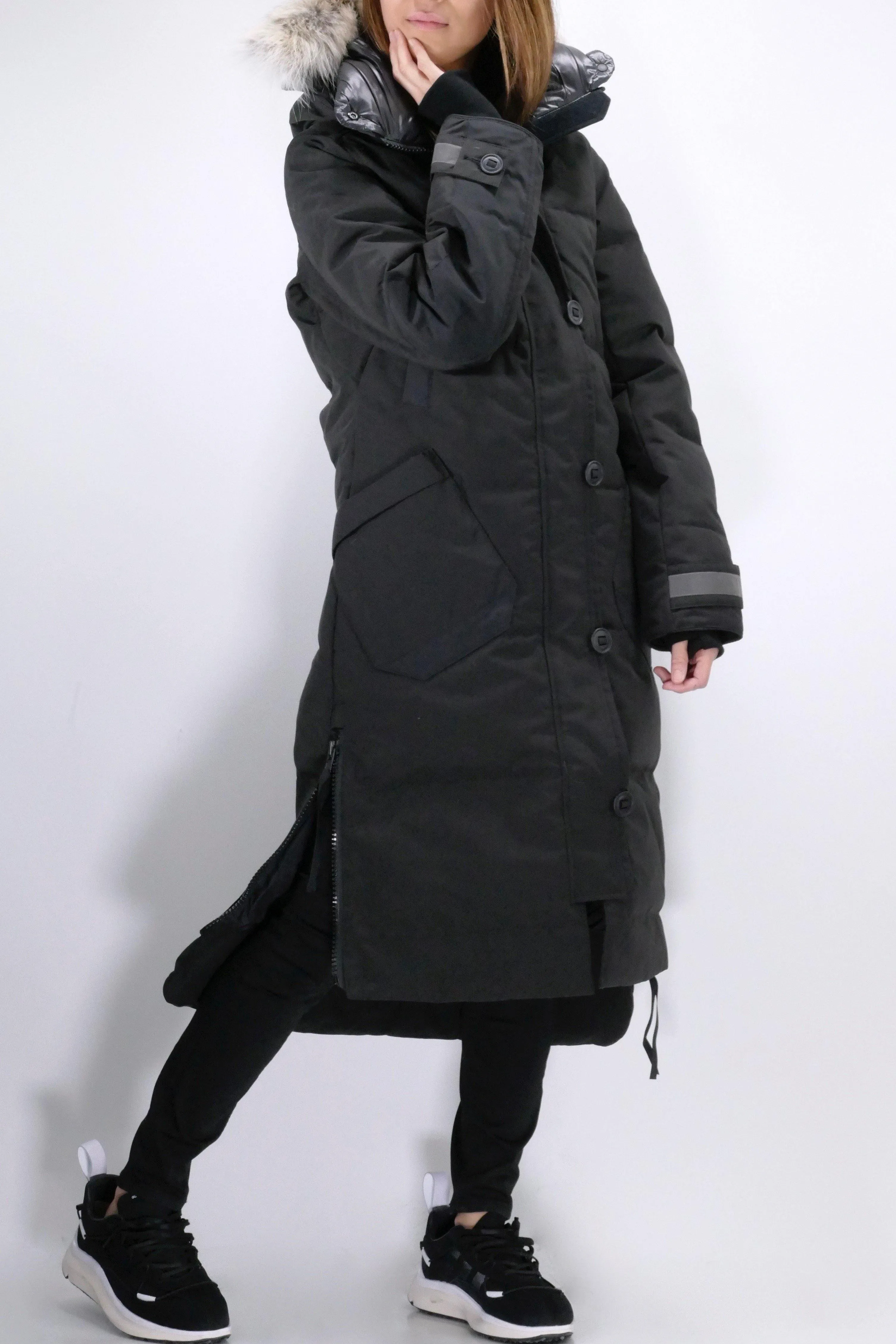 Womens Black Canada Goose Aldridge Parka - Black Label Collection
