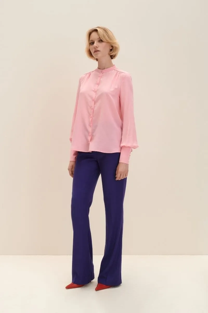 CANDY PINK CREPE DE CHINE SILK SHIRT