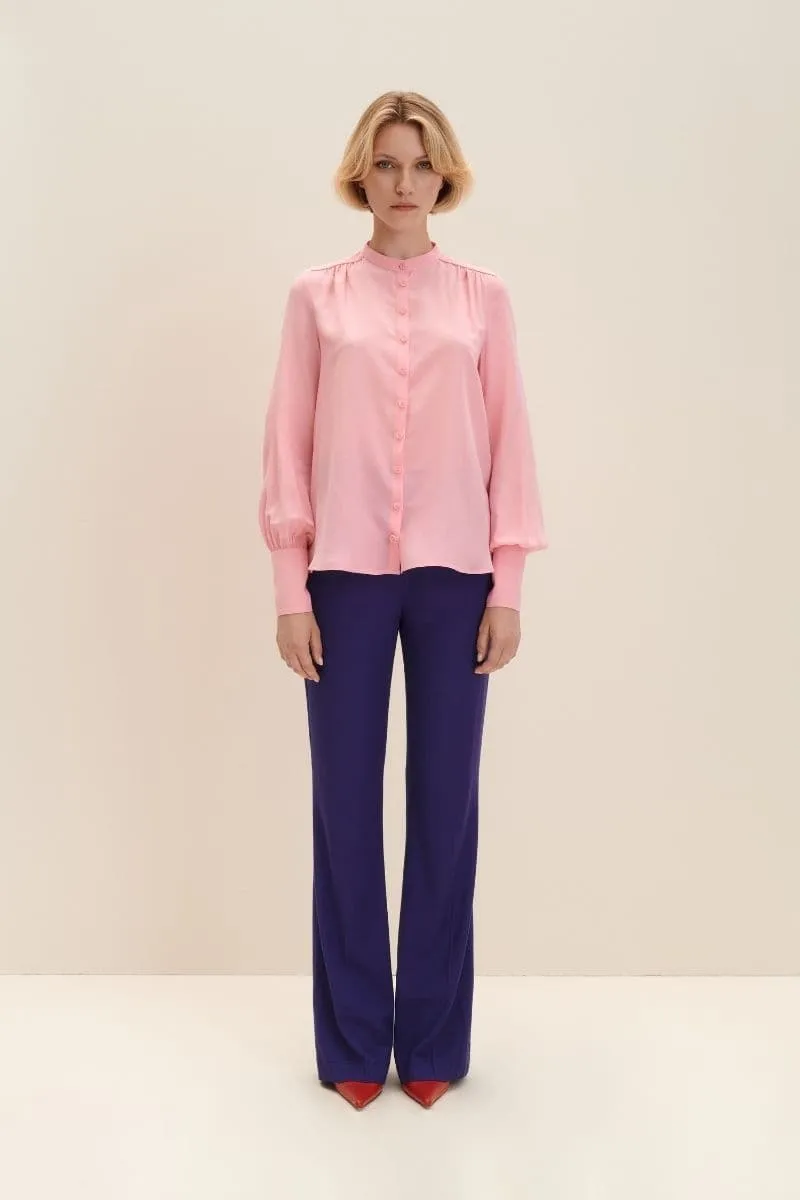 CANDY PINK CREPE DE CHINE SILK SHIRT