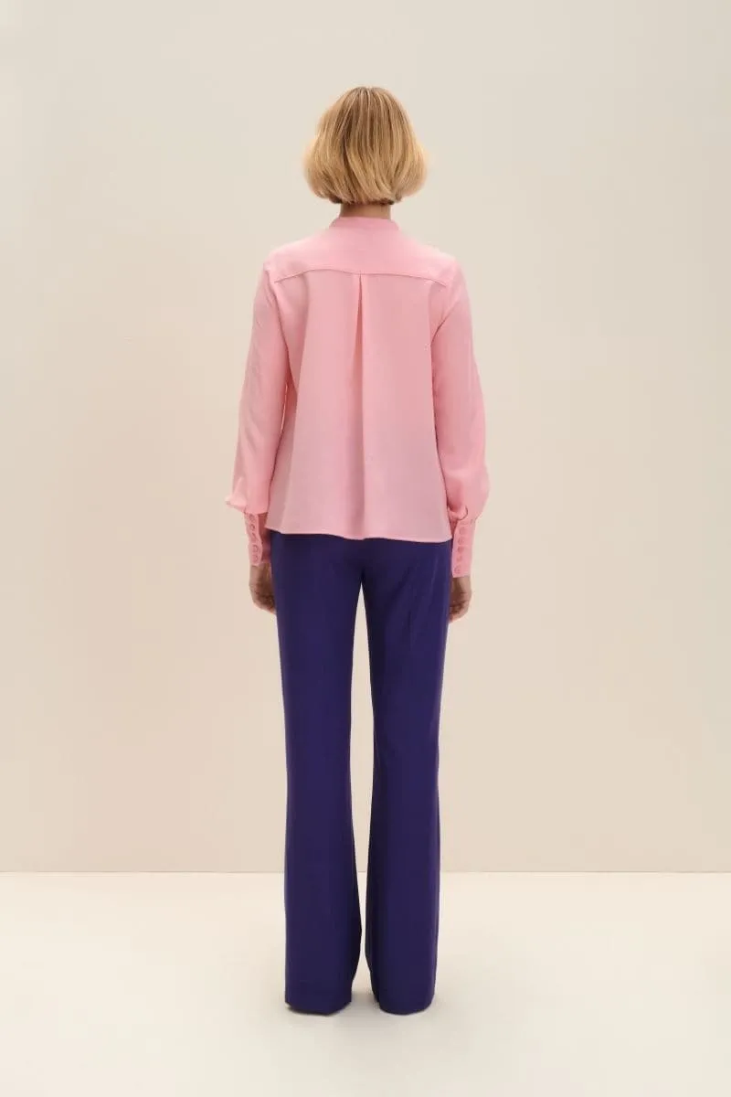 CANDY PINK CREPE DE CHINE SILK SHIRT