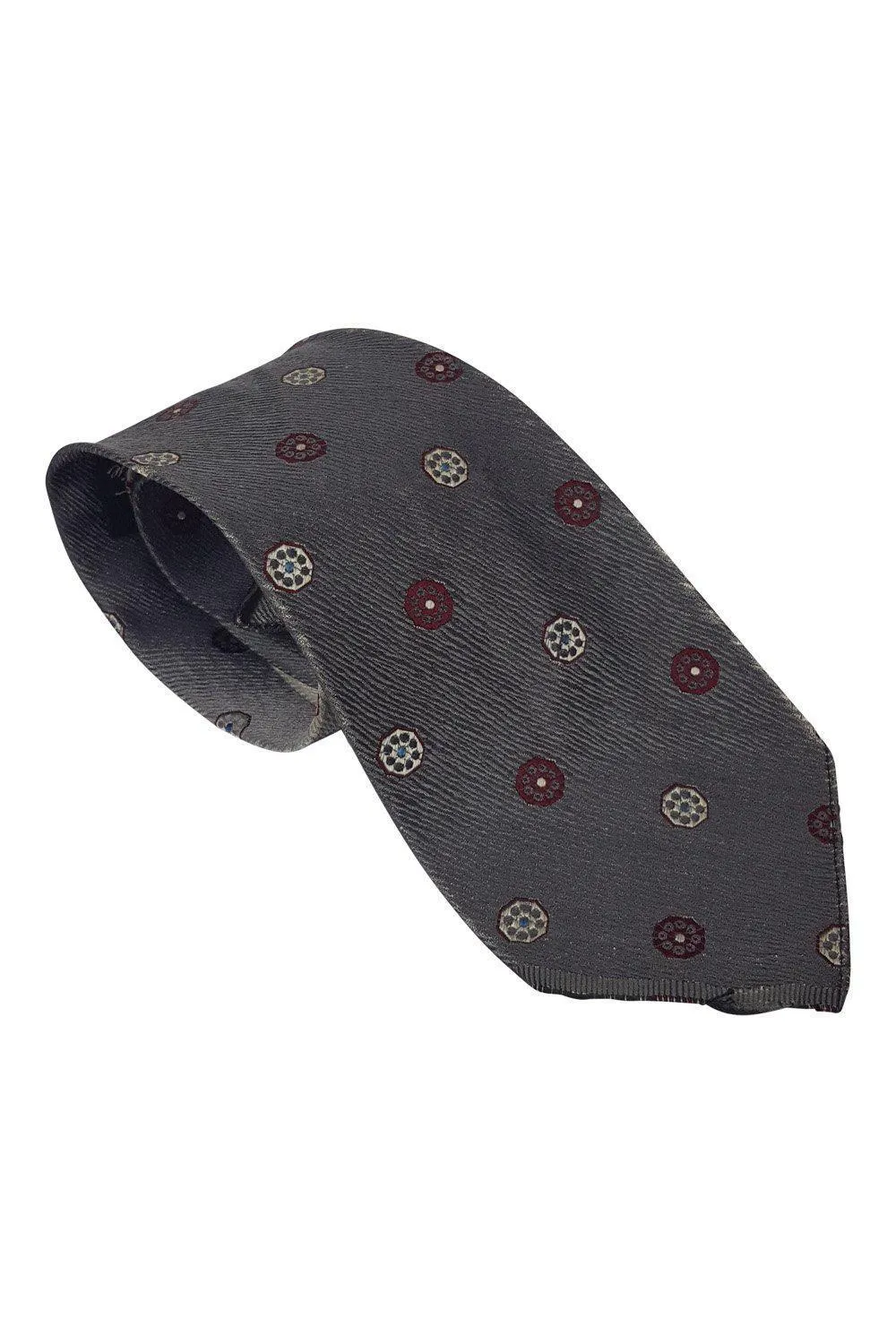CARNAVAL DE VENISE Milano 100% Silk Grey Tie Geometric Repeat (53")