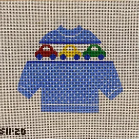 Cars Pullover Sweater Needlepoint Canvas