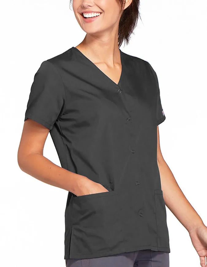 Cherokee Workwear 26.5 Inch Women's Snap Front Scrub Top
