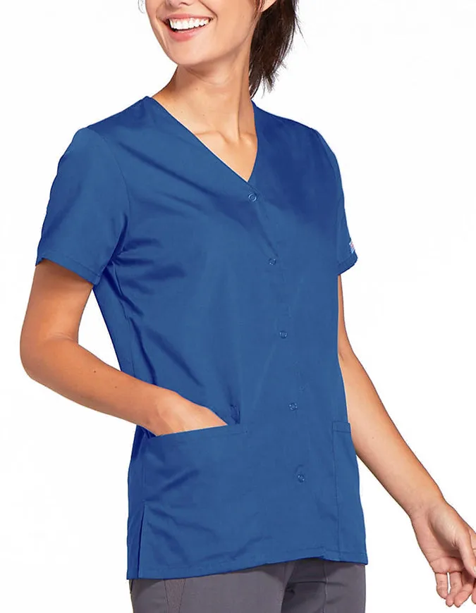 Cherokee Workwear 26.5 Inch Women's Snap Front Scrub Top