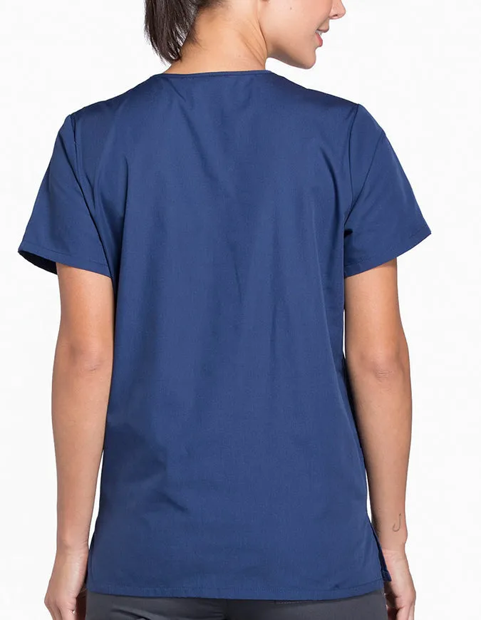 Cherokee Workwear 26.5 Inch Women's Snap Front Scrub Top