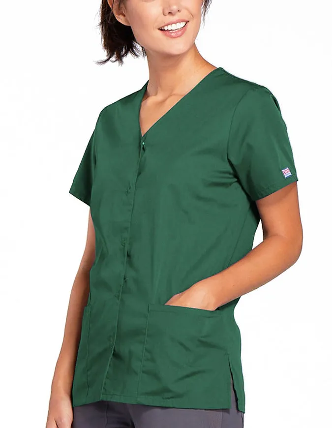 Cherokee Workwear 26.5 Inch Women's Snap Front Scrub Top