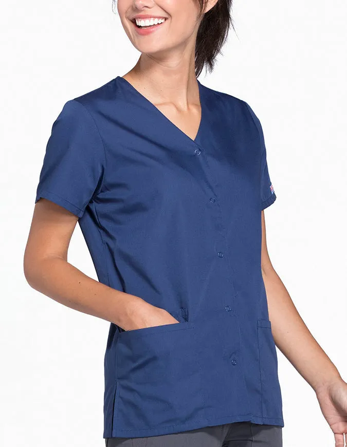 Cherokee Workwear 26.5 Inch Women's Snap Front Scrub Top