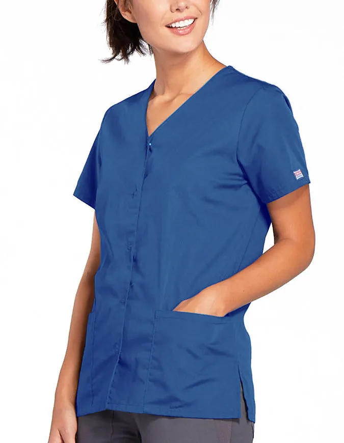 Cherokee Workwear 26.5 Inch Women's Snap Front Scrub Top