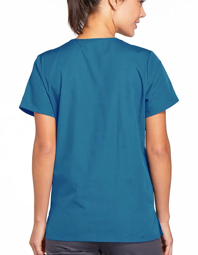 Cherokee Workwear 26.5 Inch Women's Snap Front Scrub Top