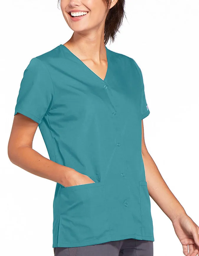 Cherokee Workwear 26.5 Inch Women's Snap Front Scrub Top