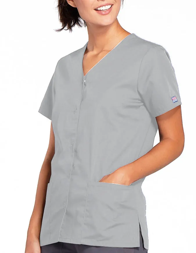 Cherokee Workwear 26.5 Inch Women's Snap Front Scrub Top