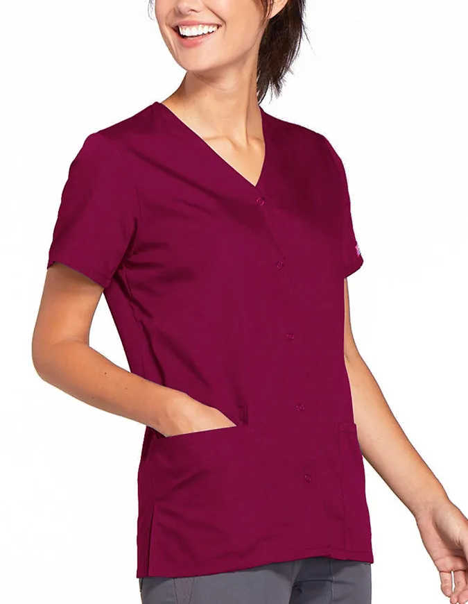 Cherokee Workwear 26.5 Inch Women's Snap Front Scrub Top