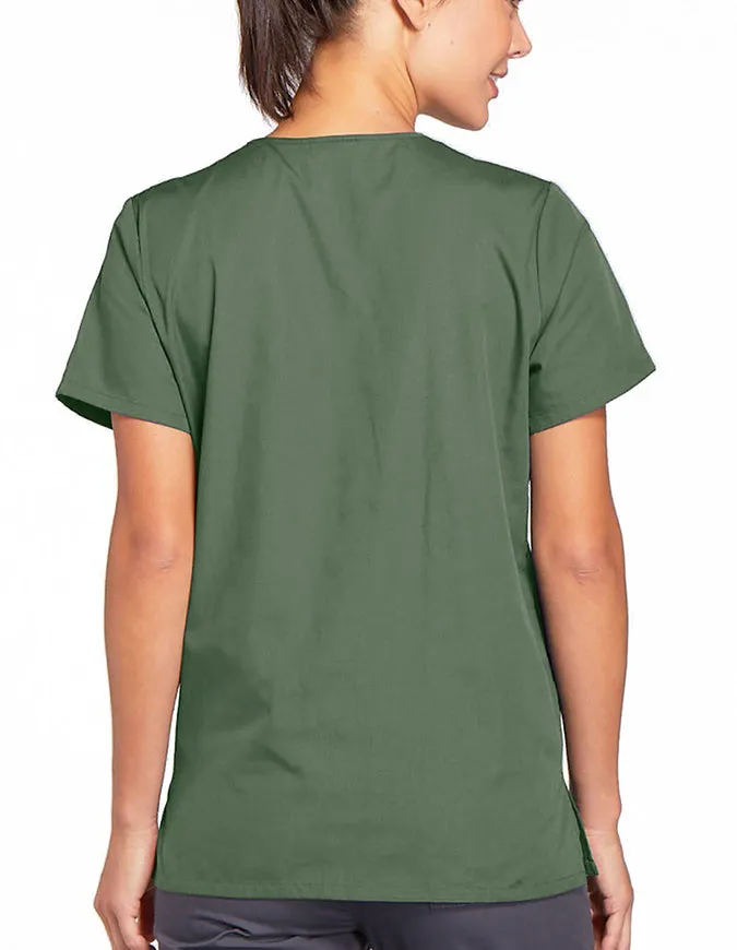 Cherokee Workwear 26.5 Inch Women's Snap Front Scrub Top