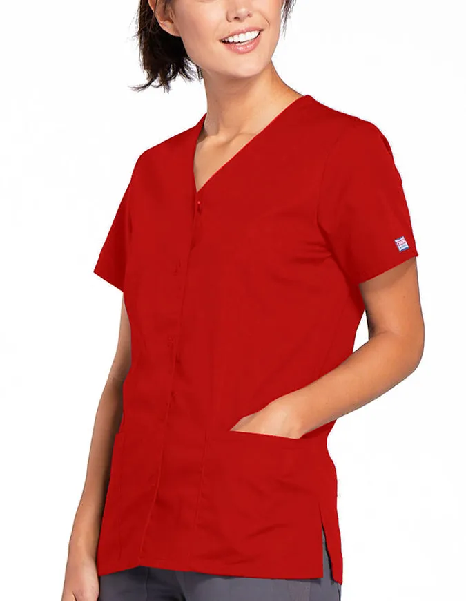 Cherokee Workwear 26.5 Inch Women's Snap Front Scrub Top
