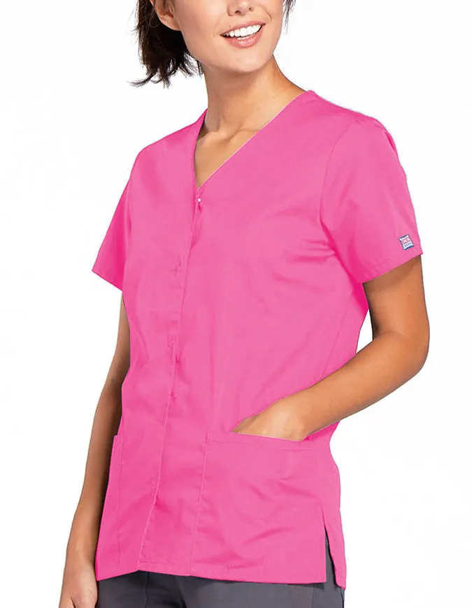Cherokee Workwear 26.5 Inch Women's Snap Front Scrub Top