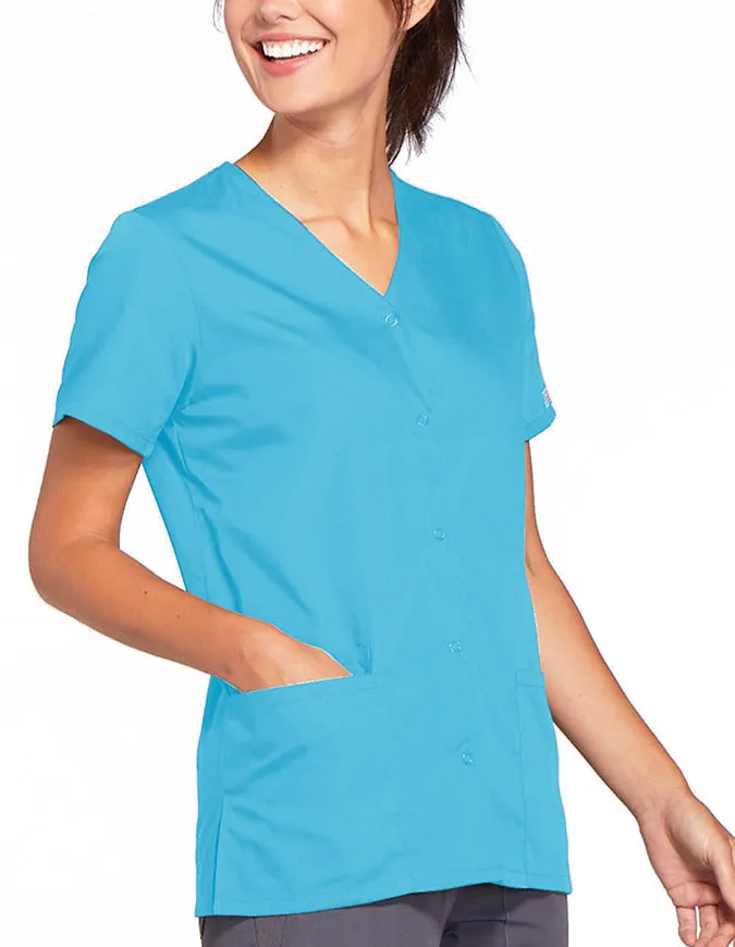 Cherokee Workwear 26.5 Inch Women's Snap Front Scrub Top