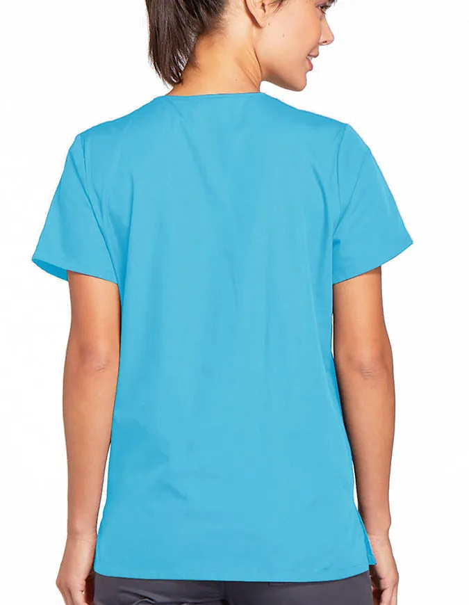 Cherokee Workwear 26.5 Inch Women's Snap Front Scrub Top