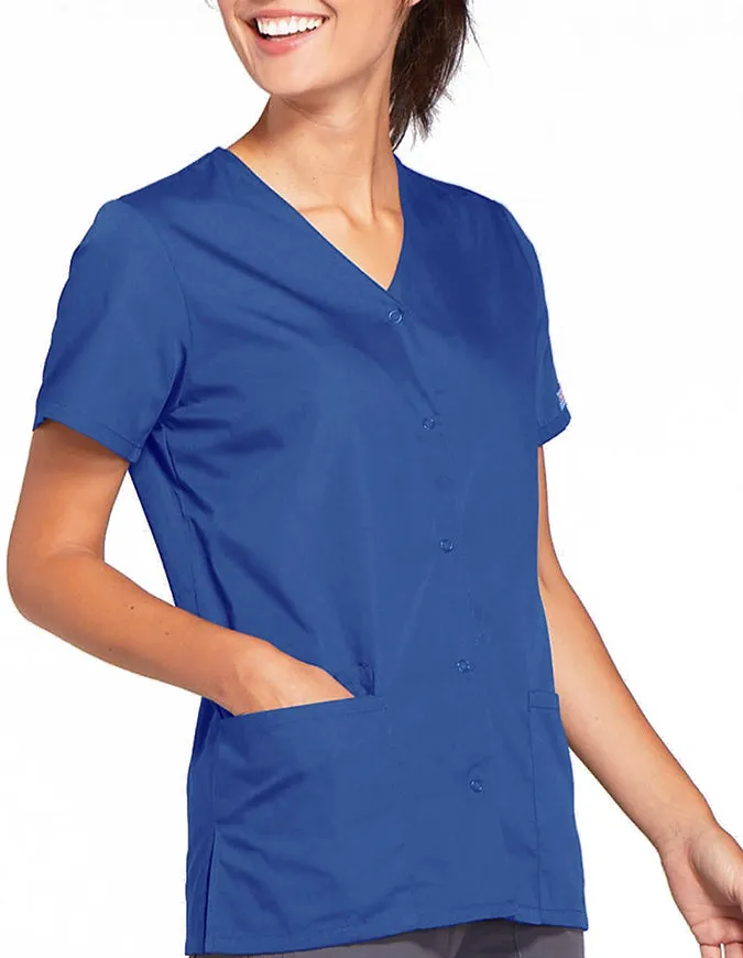 Cherokee Workwear 26.5 Inch Women's Snap Front Scrub Top