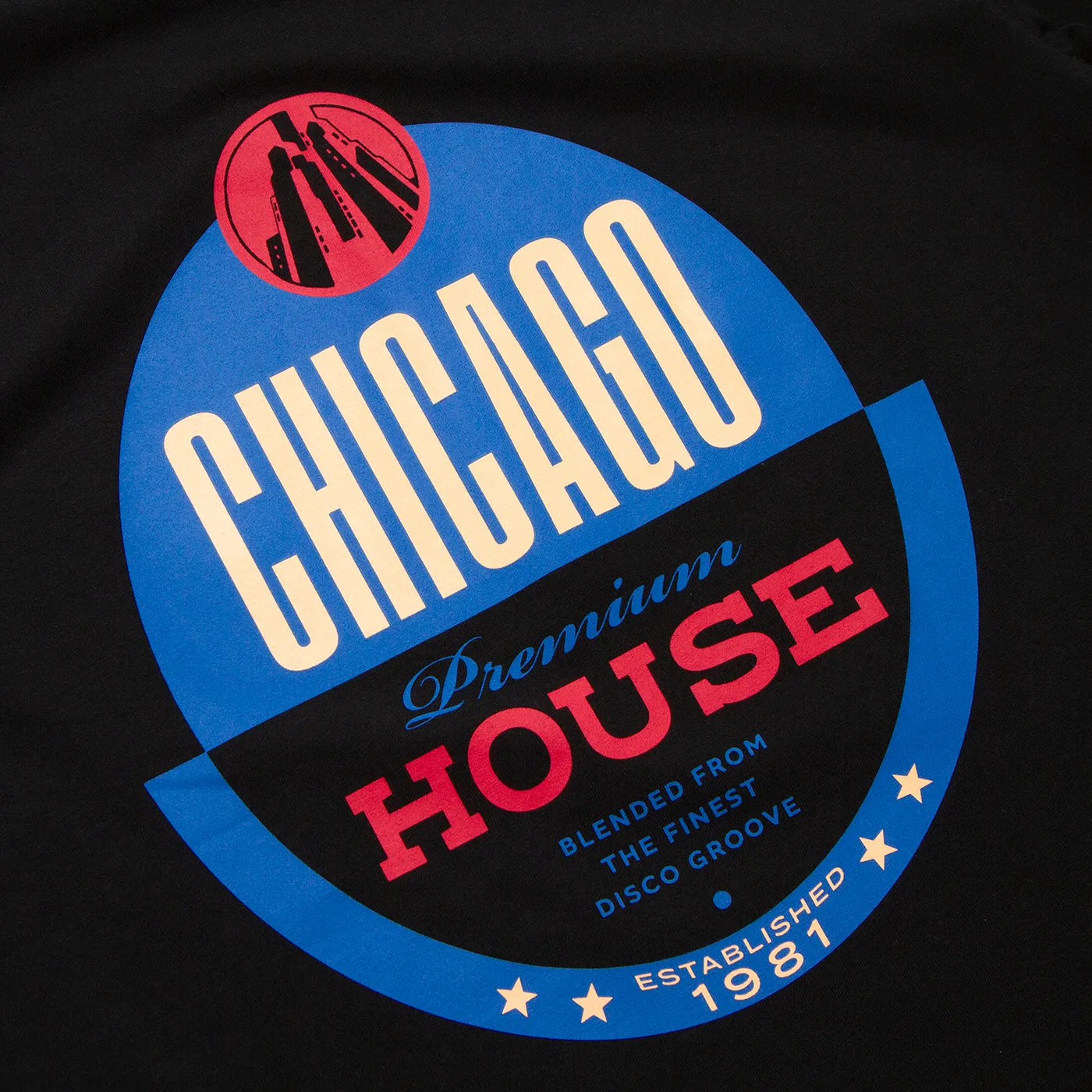 Chicago House Back Print - Hood - Black