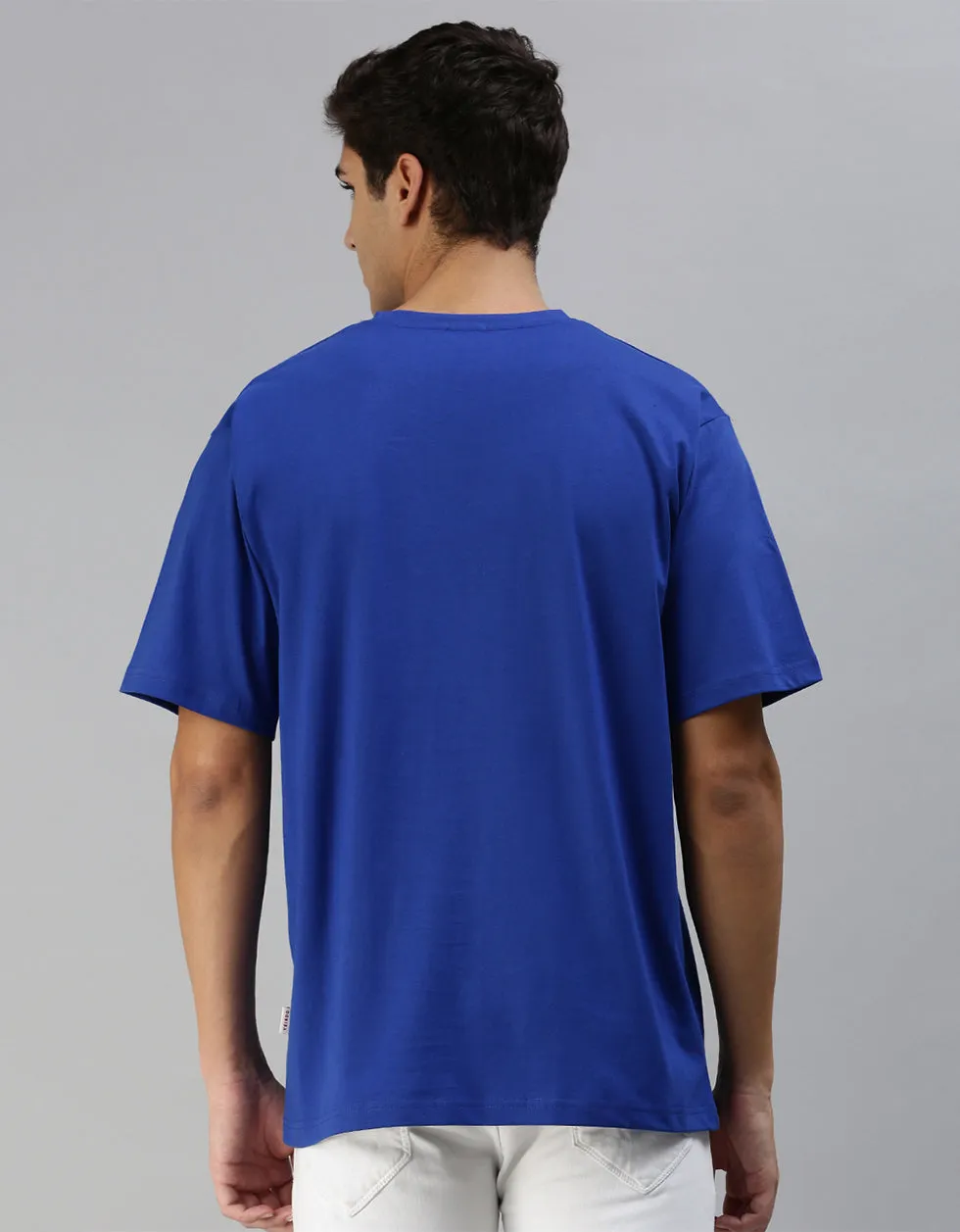 Chillout Blue Oversized Pocket Graphic Printed Tshirt