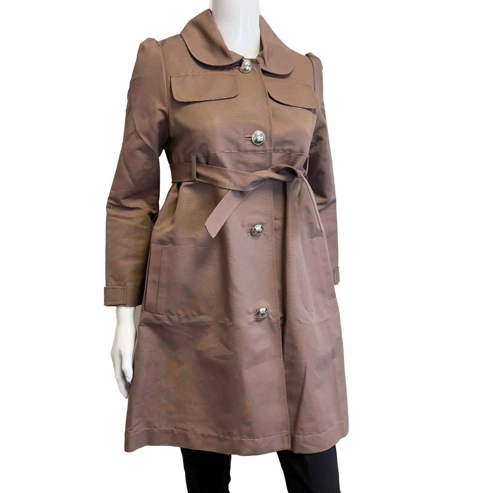 Christian Dior - Mocha Mauve Girl's Belted Trench Coat - US 34 US 2 Girls 12 NWT
