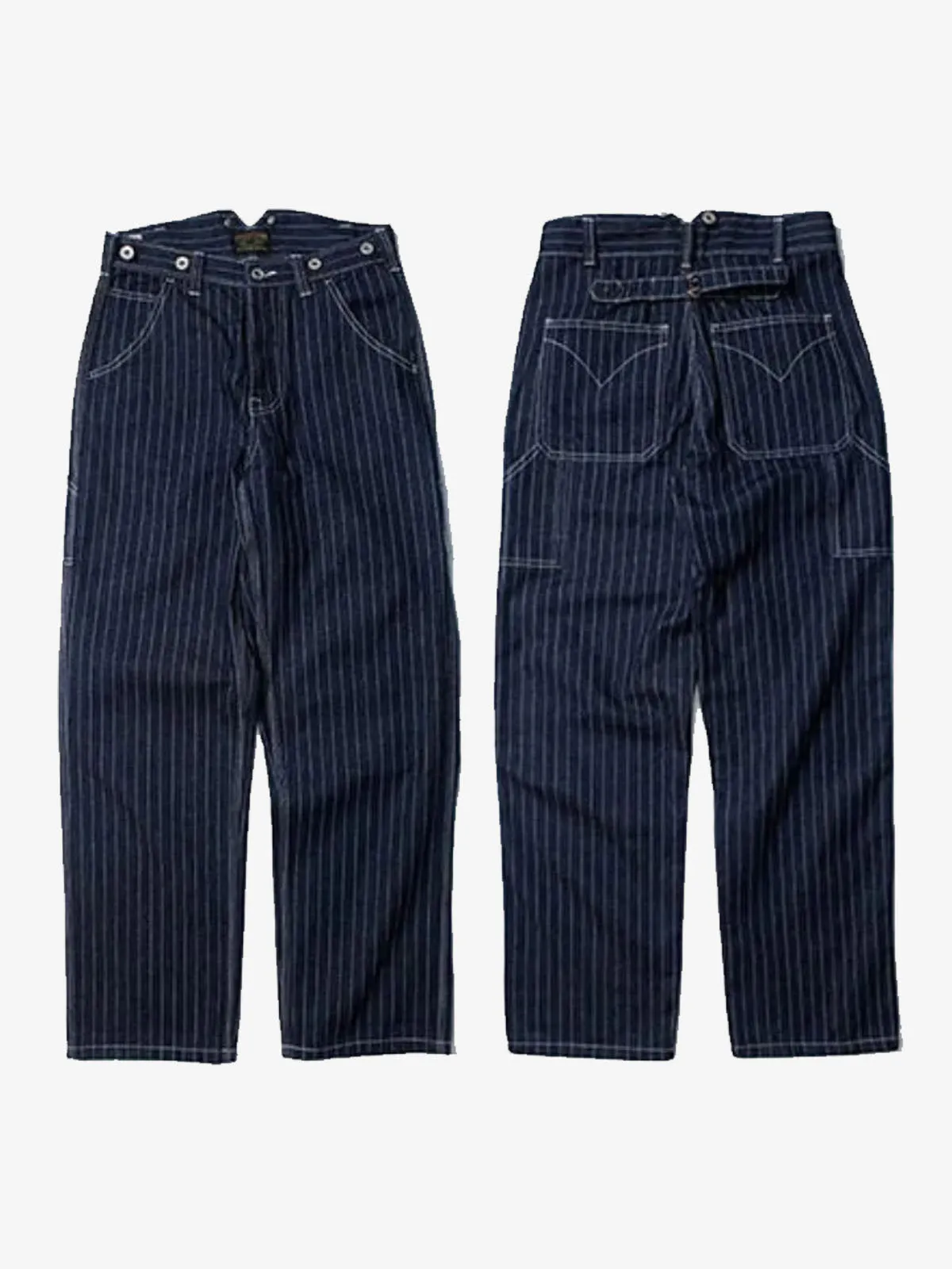 Classic Striped Wabash Suspenders Work Pants