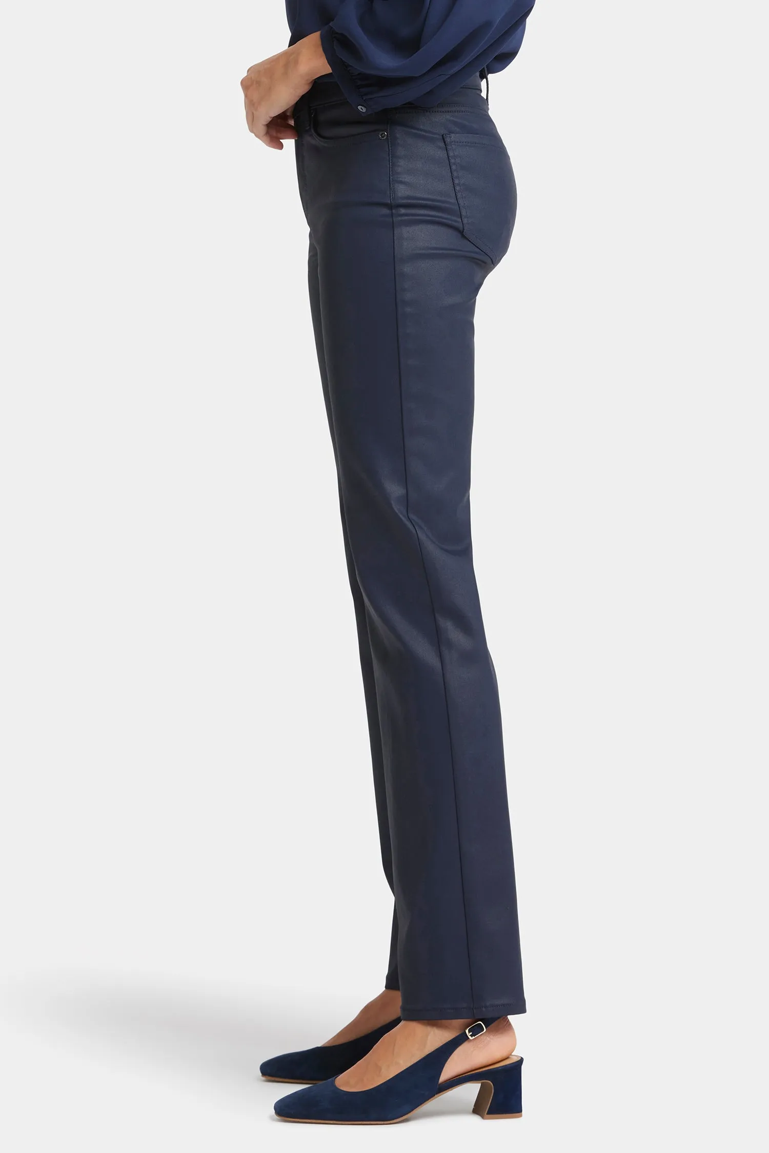Coated Marilyn Straight Jeans - Starless Sky Coated
