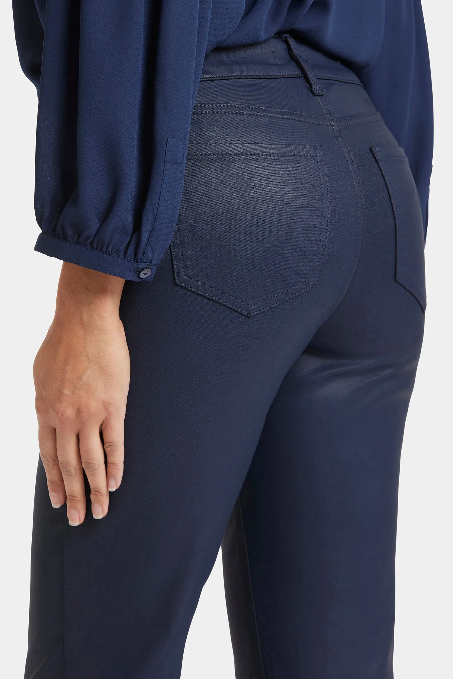 Coated Marilyn Straight Jeans - Starless Sky Coated