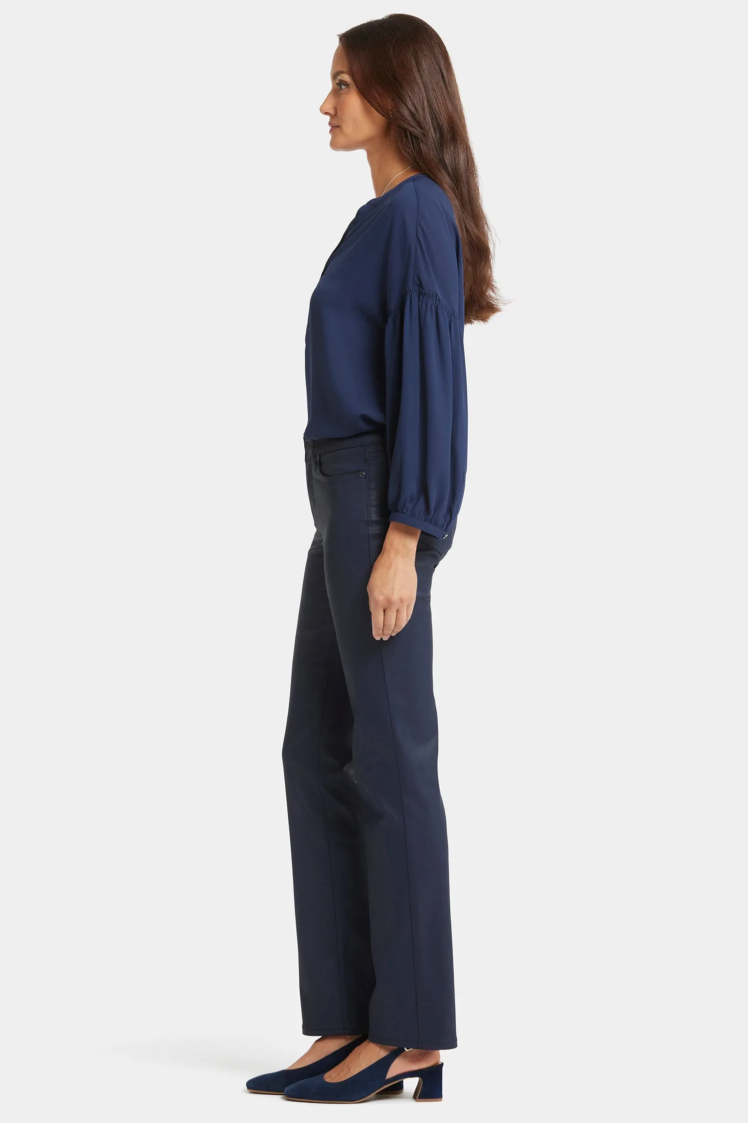 Coated Marilyn Straight Jeans - Starless Sky Coated