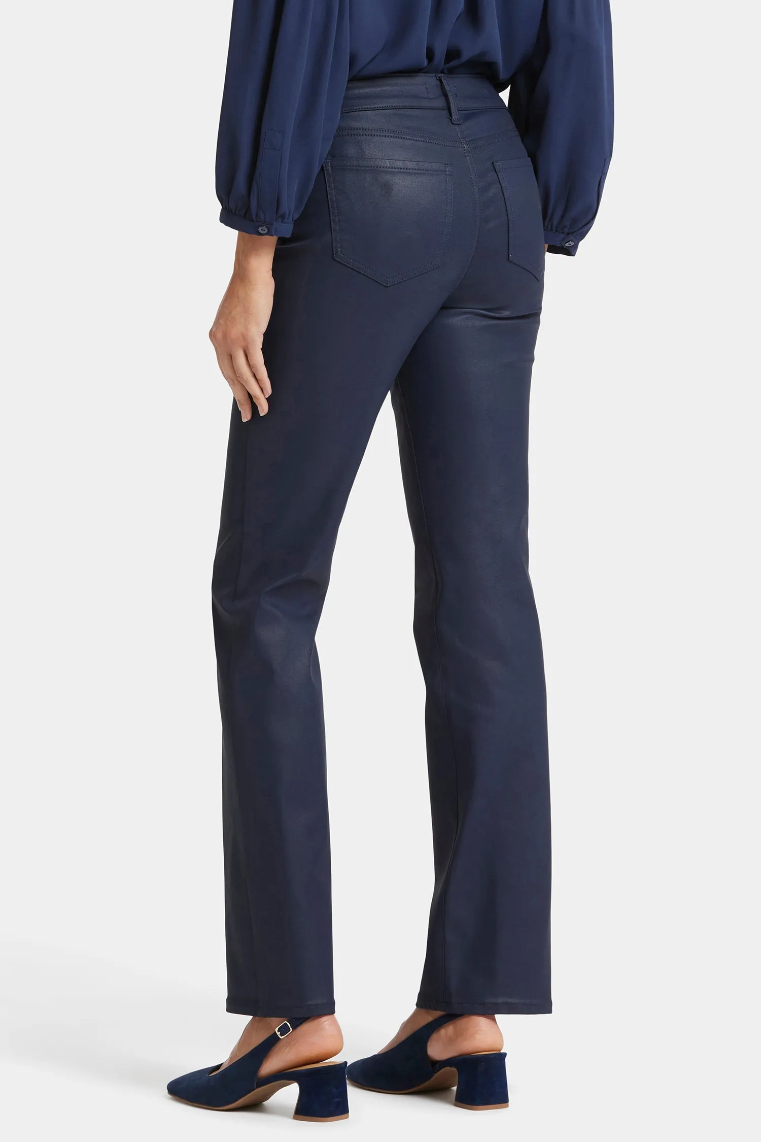 Coated Marilyn Straight Jeans - Starless Sky Coated