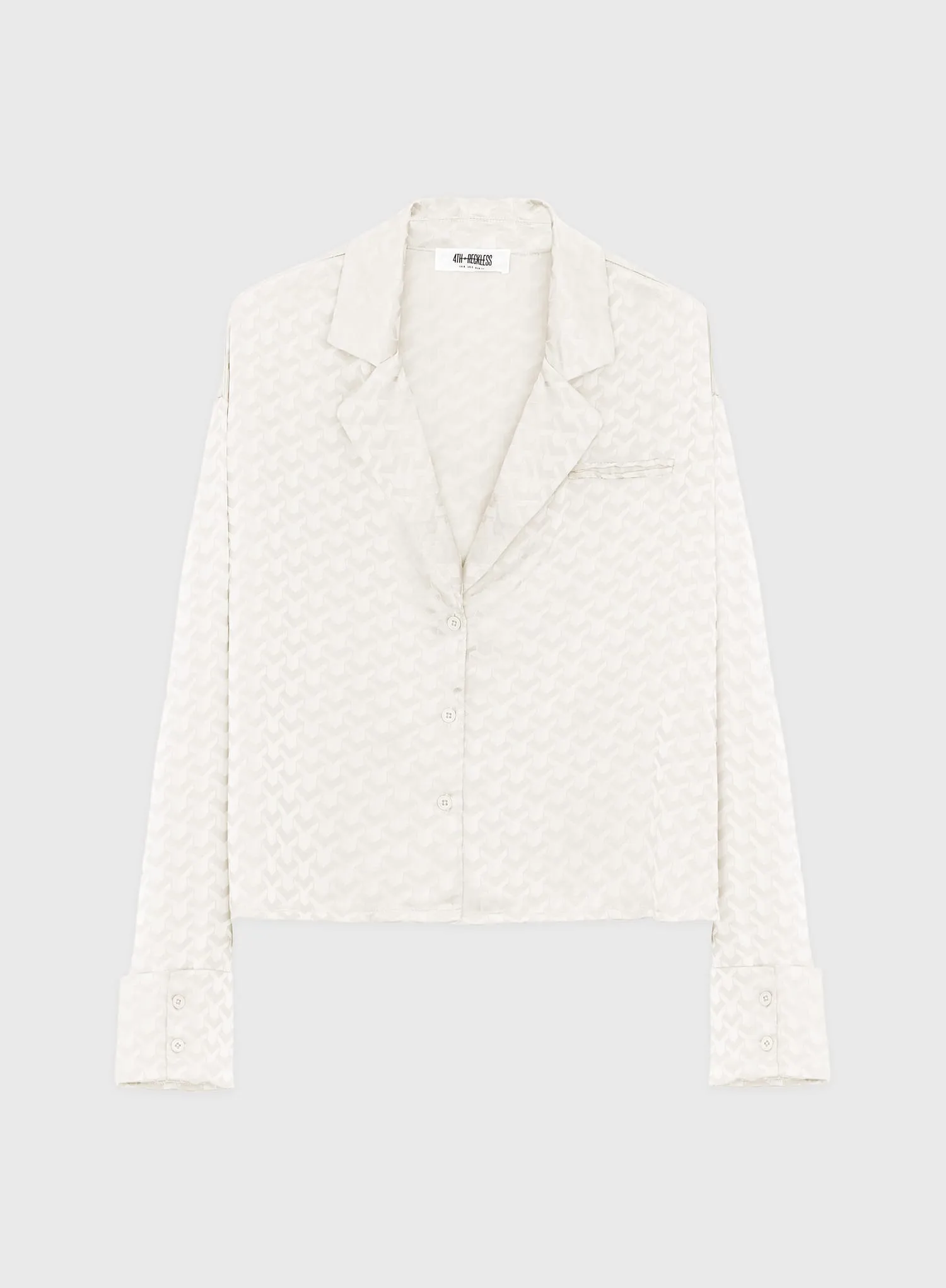 Cream Boxy Jacquard Shirt - Zaina
