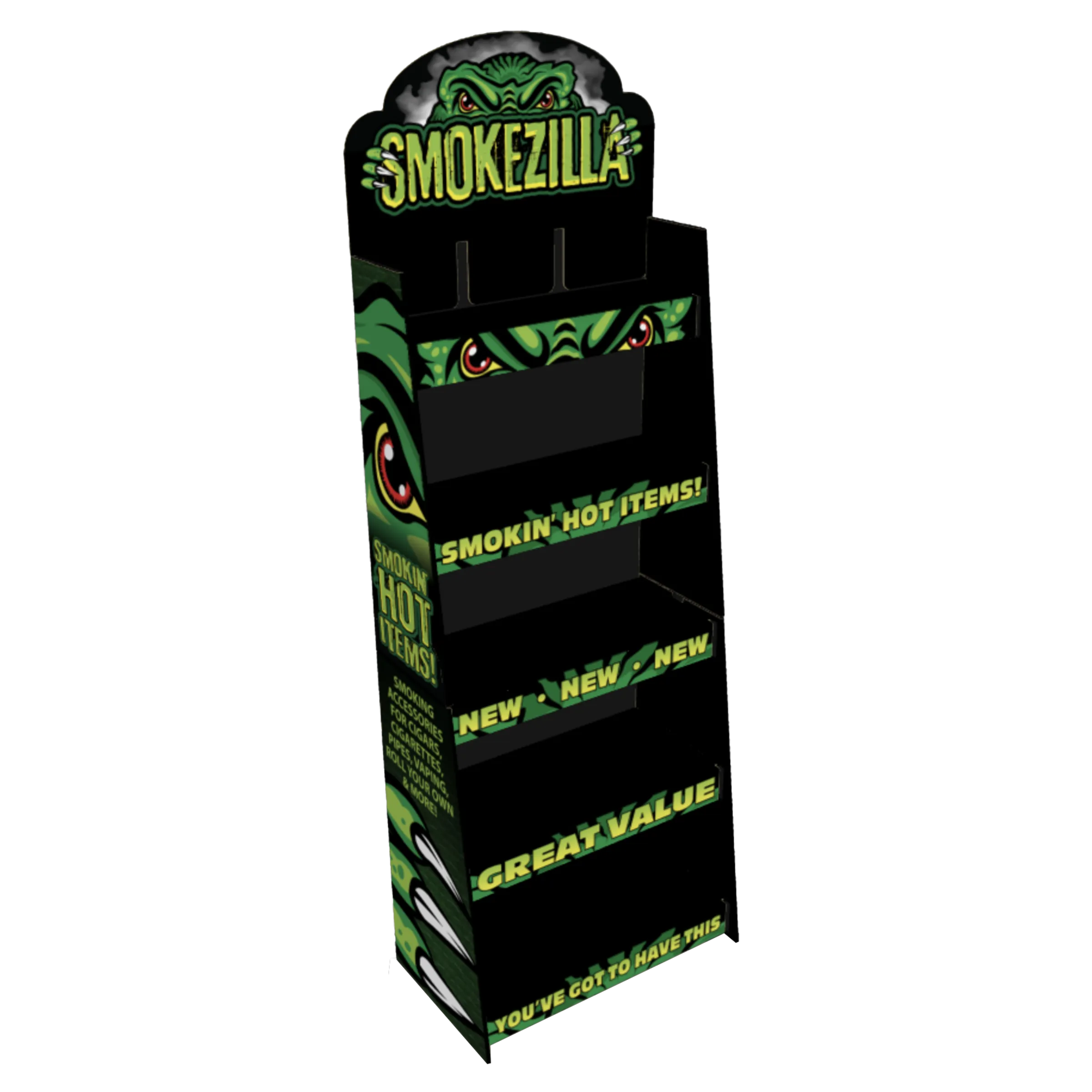 Curated Smokezilla Top Sellers Assorted Smoking Accessories Floor Display 088547