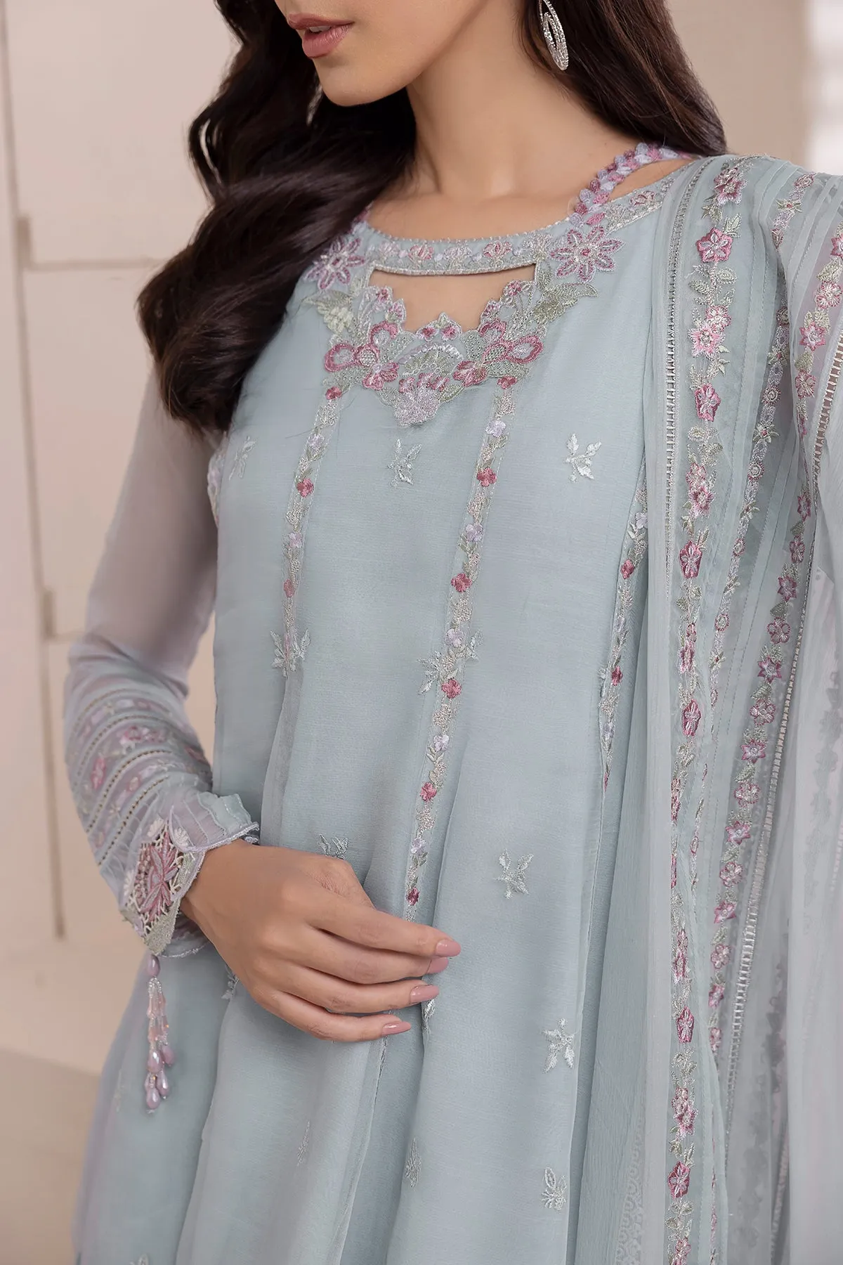 EMBROIDERED CHIFFON UF-419