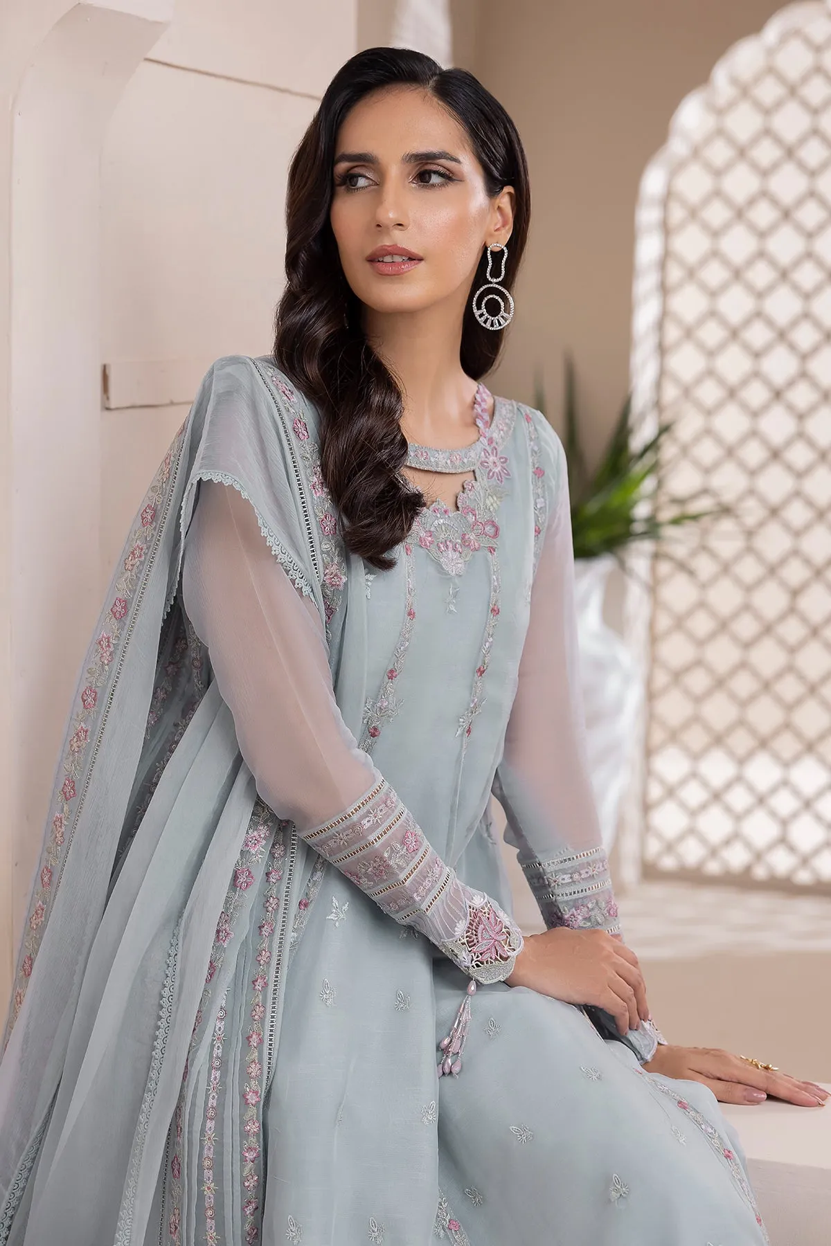 EMBROIDERED CHIFFON UF-419
